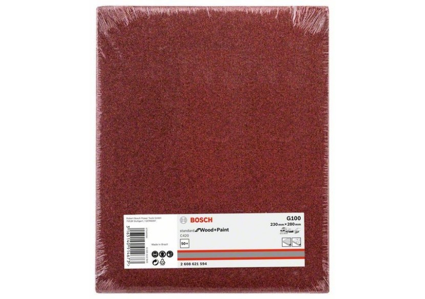 C420 SfWP, 230 x 280 mm, G100 230 x 280 mm, 100 Pack de 1 - 2608621594 - Bosch C420 SfWP, 230 x 280 mm, G100 230 x 280 mm, 100 Pack de 1 - 2608621594 - Bosch