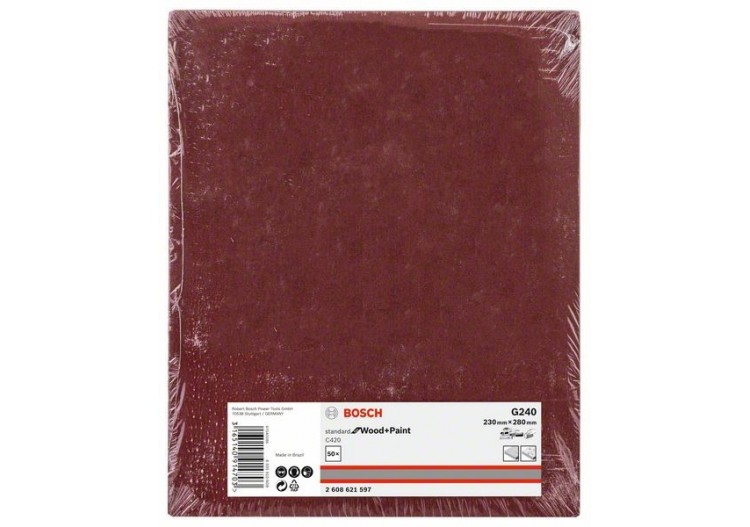 C420 SfWP, 230 x 280 mm, G240 230 x 280 mm, 240 Pack de 1 - 2608621597 - Bosch