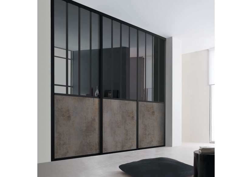 Façade de placard coulissante 3 portes City - Kazed : Confort'Mat