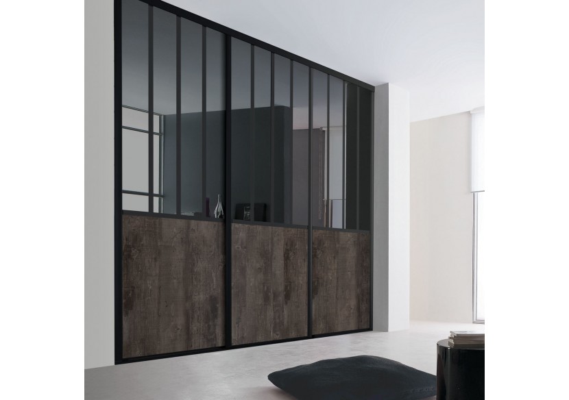 Façade de placard coulissante 3 portes City - Kazed : Confort'Mat