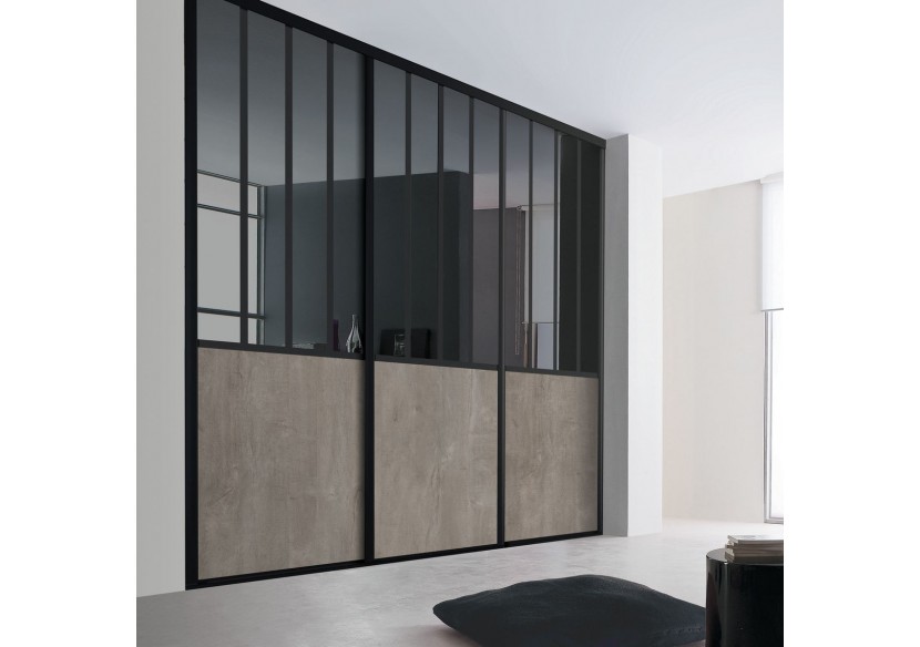 Façade de placard coulissante 3 portes City - Kazed : Confort'Mat