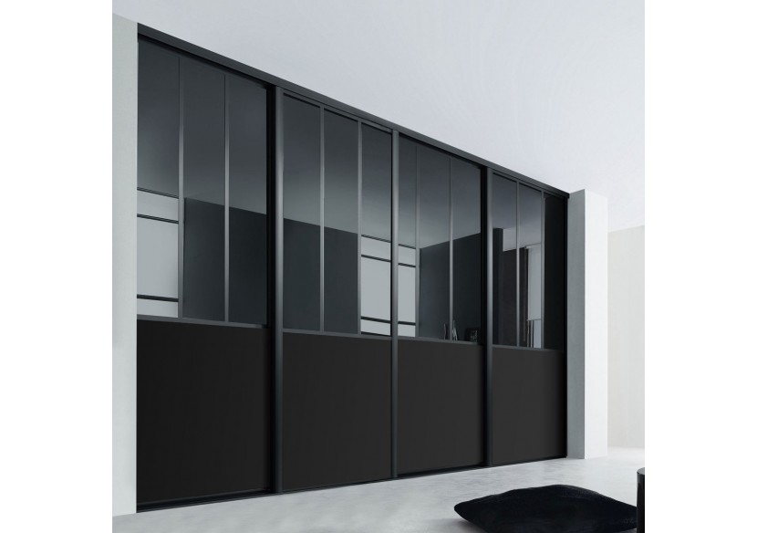 Façade de placard coulissante 4 portes City - Kazed : Confort'Mat