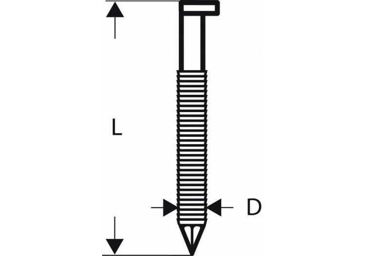Clou en bande tête D SN34DK 80R 3,1 mm, 80 mm, métallique, rainuré brillants - 2608200017 - Bosch