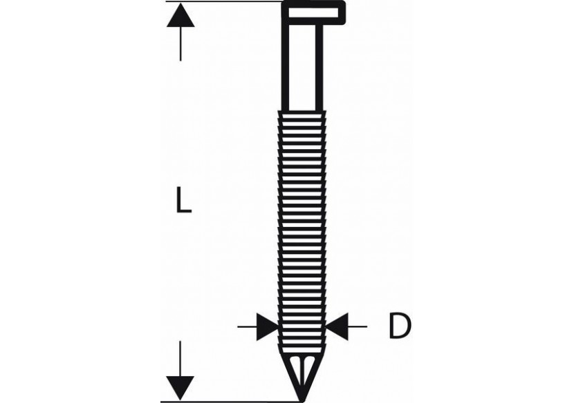Clou en bande tête D SN34DK 80R 3,1 mm, 80 mm, métallique, rainuré brillants - 2608200017 - Bosch