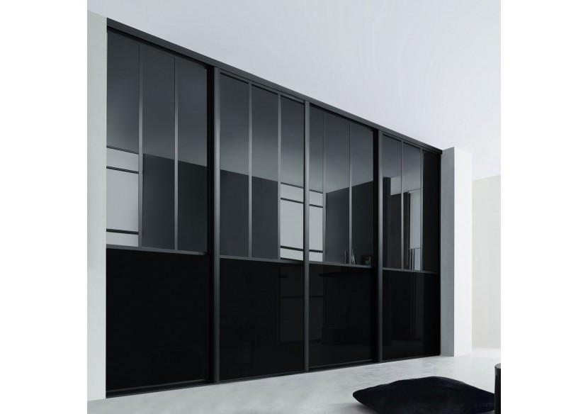 Façade de placard coulissante 4 portes City - Kazed : Confort'Mat