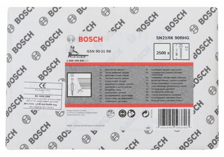 2500 CLOUS 21 TR 3,1x90 GALV.CH.-CRANTES - 2608200041 - Bosch