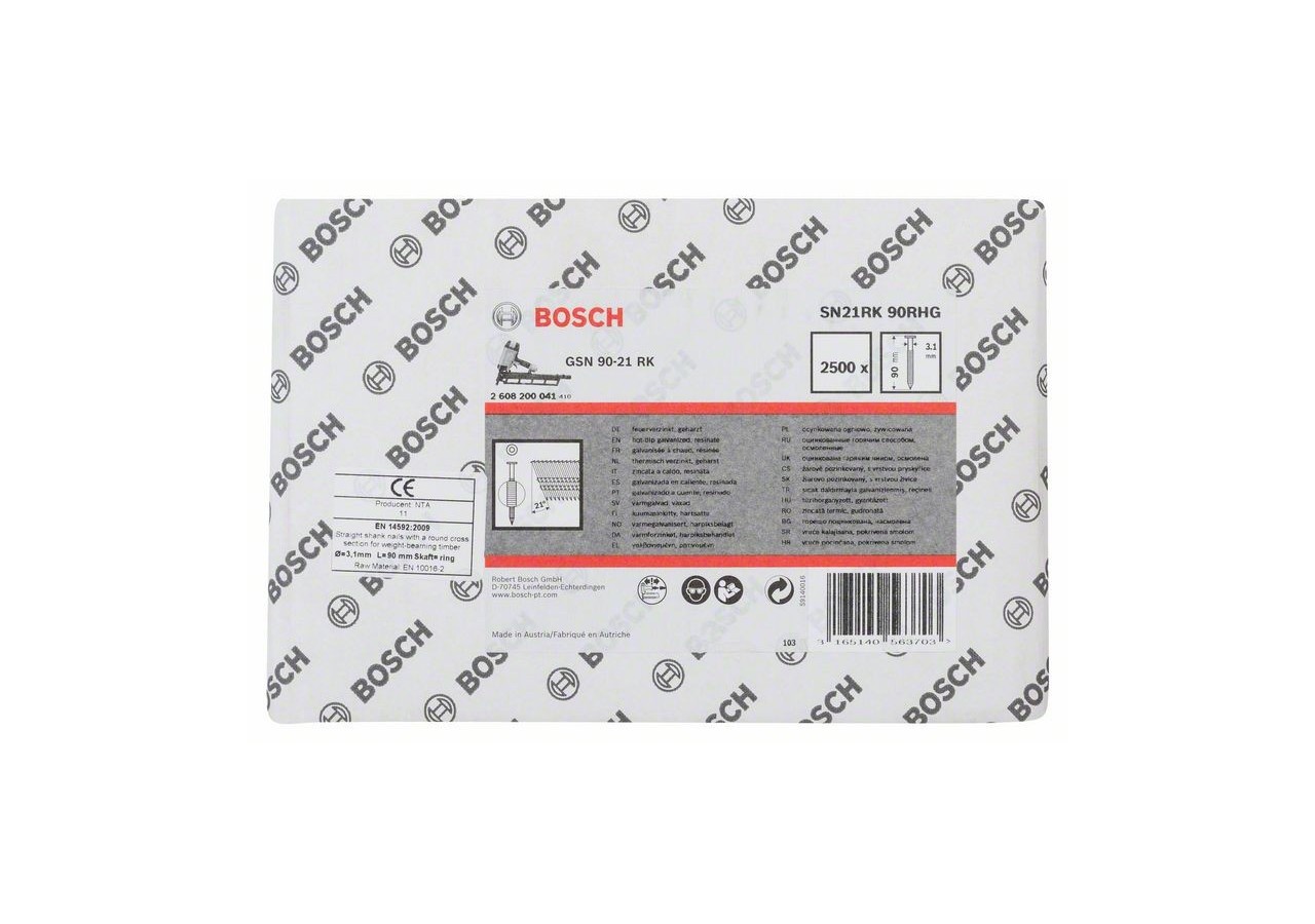 2500 CLOUS 21 TR 3,1x90 GALV.CH.-CRANTES - 2608200041 - Bosch