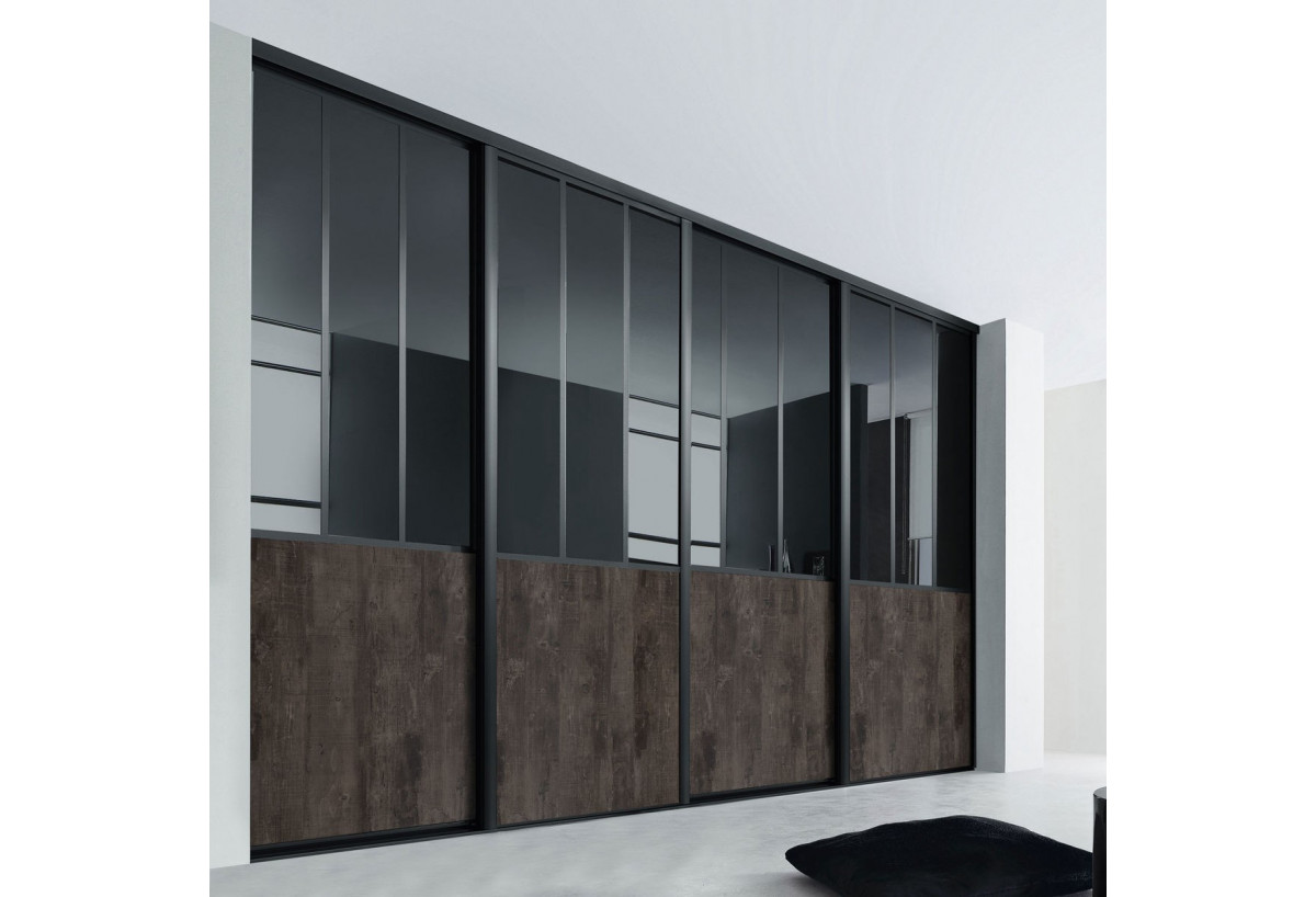 Façade de placard coulissante 4 portes City - Kazed : Confort'Mat
