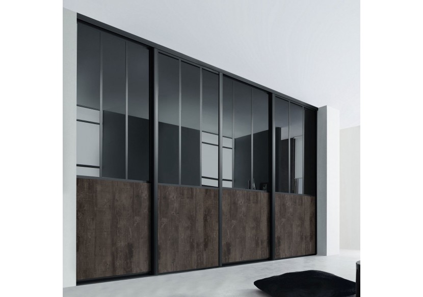 Façade de placard coulissante 4 portes City - Kazed : Confort'Mat