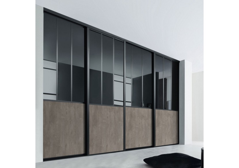 Façade de placard coulissante 4 portes City - Kazed : Confort'Mat