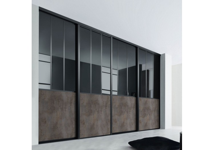 Façade de placard coulissante 4 portes City - Kazed : Confort'Mat 2
