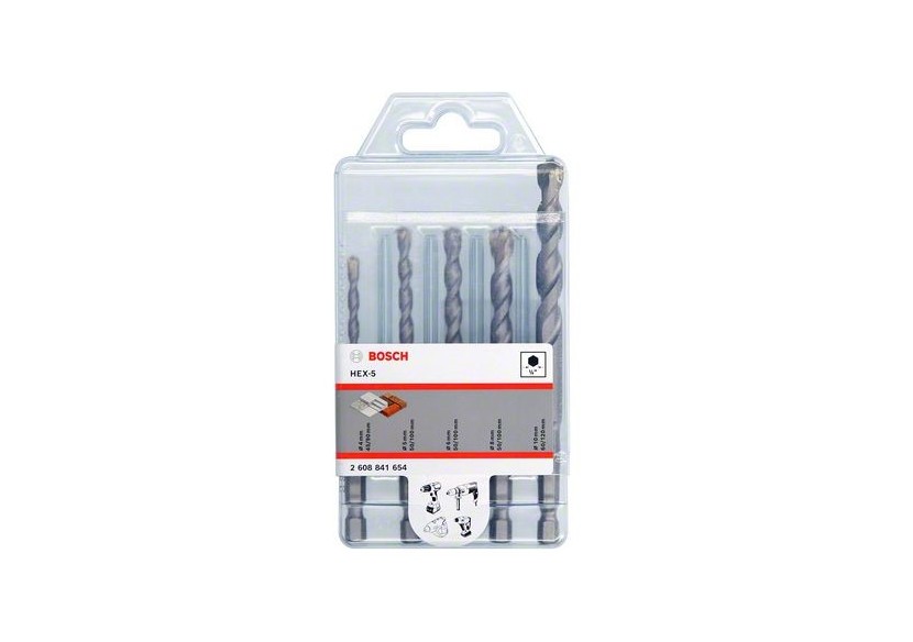 Coffret 5 foret beton HEX-5 4/5/6/8/10mm - 2608841654 - Bosch Coffret 5 foret beton HEX-5 4/5/6/8/10mm - 2608841654 - Bosch