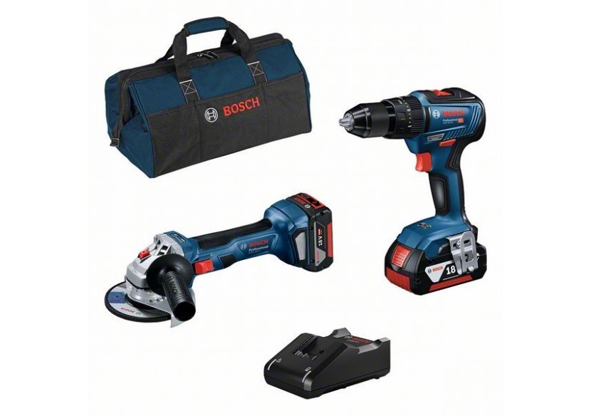 COMBO KIT 2 OUTILS : GSB 18V-55 + GWS 18V-7 + 2xGBA 18V 4,0Ah + GAL 18V-40 SAC - 0615990M4A - Bosch COMBO KIT 2 OUTILS : GSB 18V-55 + GWS 18V-7 + 2xGBA 18V 4,0Ah + GAL 18V-40 SAC - 0615990M4A - Bosch