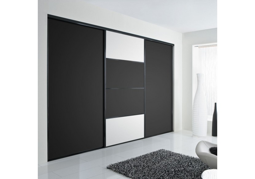 Façade de placard coulissante 3 portes Domino mat - Kazed : Confort'Mat