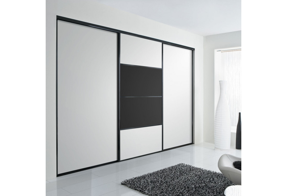 Façade de placard coulissante 3 portes Domino mat - Kazed : Confort'Mat