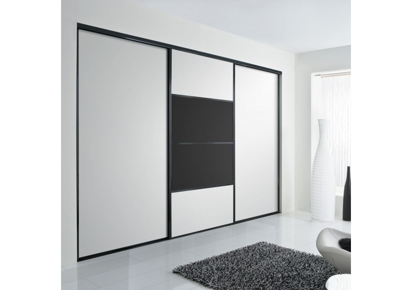 Façade de placard coulissante 3 portes Domino mat - Kazed : Confort'Mat