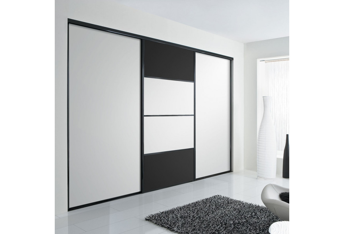 Façade de placard coulissante 3 portes Domino mat - Kazed : Confort'Mat