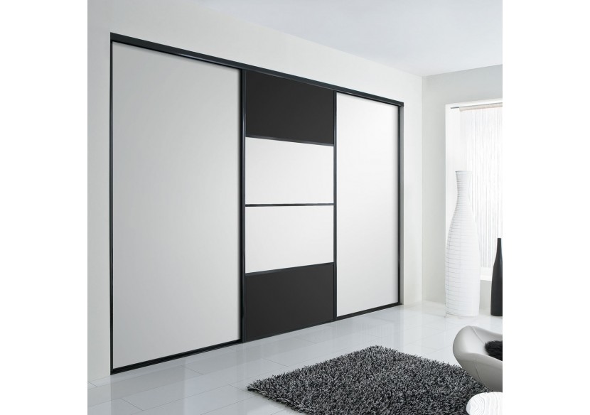 Façade de placard coulissante 3 portes Domino mat - Kazed : Confort'Mat