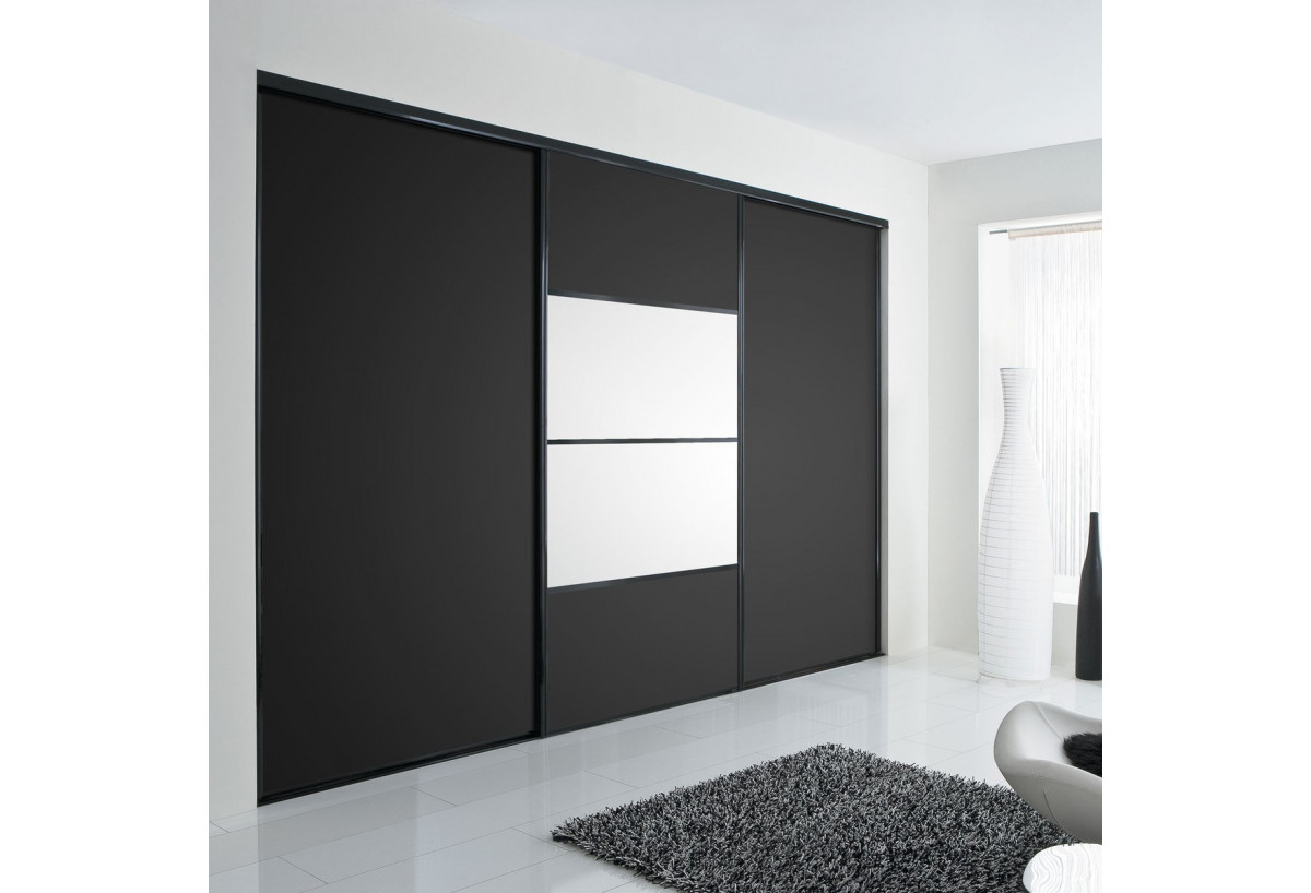 Façade de placard coulissante 3 portes Domino mat - Kazed : Confort'Mat