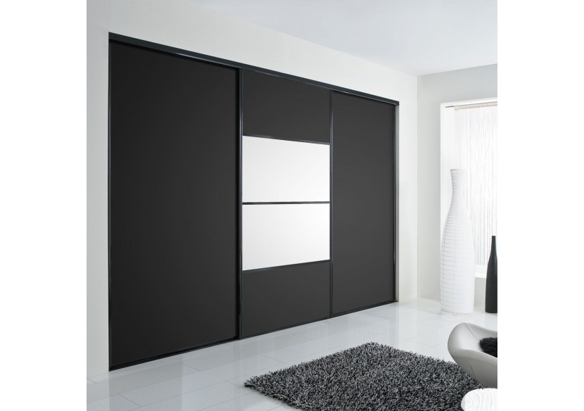 Façade de placard coulissante 3 portes Domino mat - Kazed : Confort'Mat