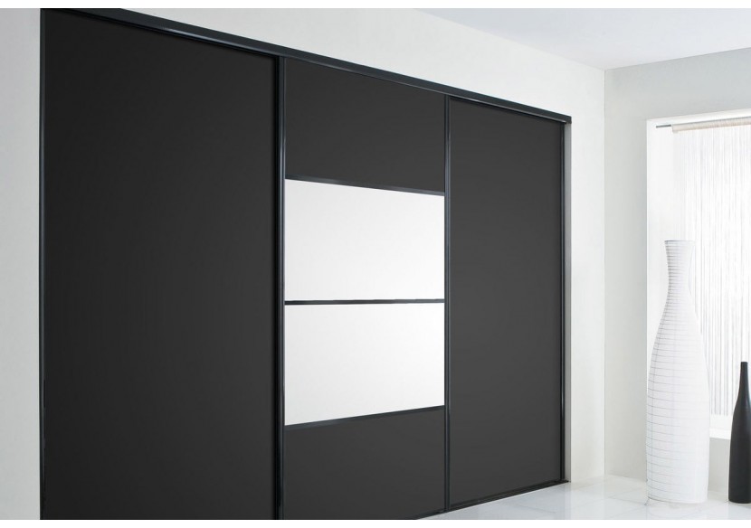 Façade de placard coulissante 3 portes Domino mat - Kazed : Confort'Mat