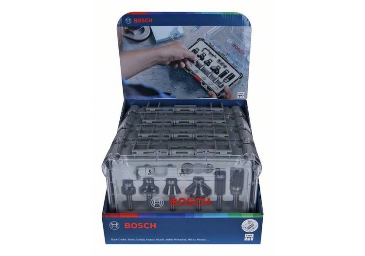 Display 4 coffrets 6 fraises mixtes, queue de 8mm - 2607017559 - Bosch