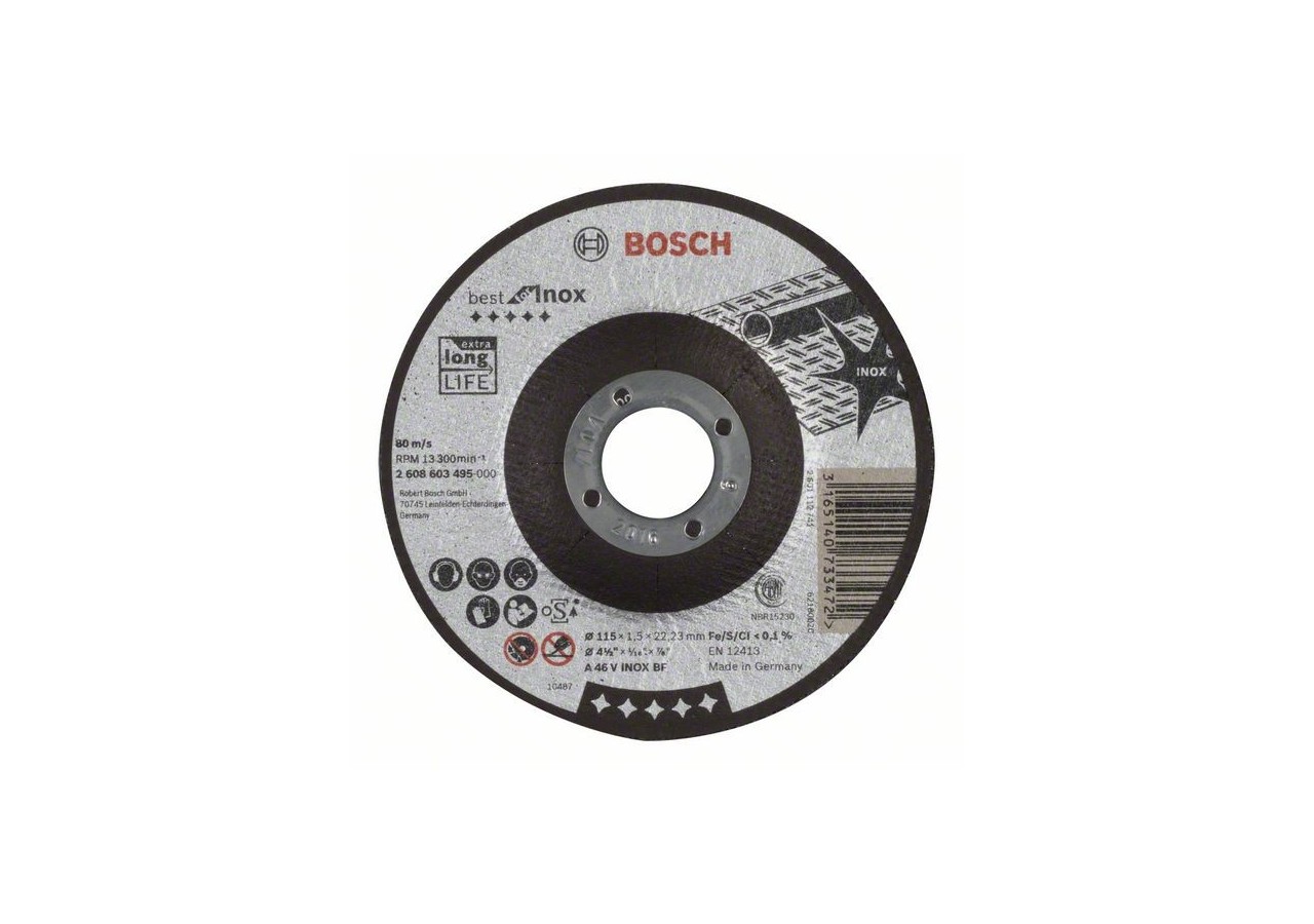 1 disque à tronçonner pour l'Inox Best for moyeu déporté 115x1,5mm - 2608603495 - Bosch