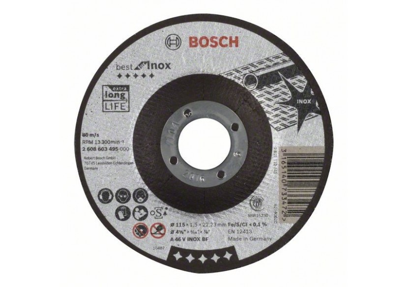 1 disque à tronçonner pour l'Inox Best for moyeu déporté 115x1,5mm - 2608603495 - Bosch
