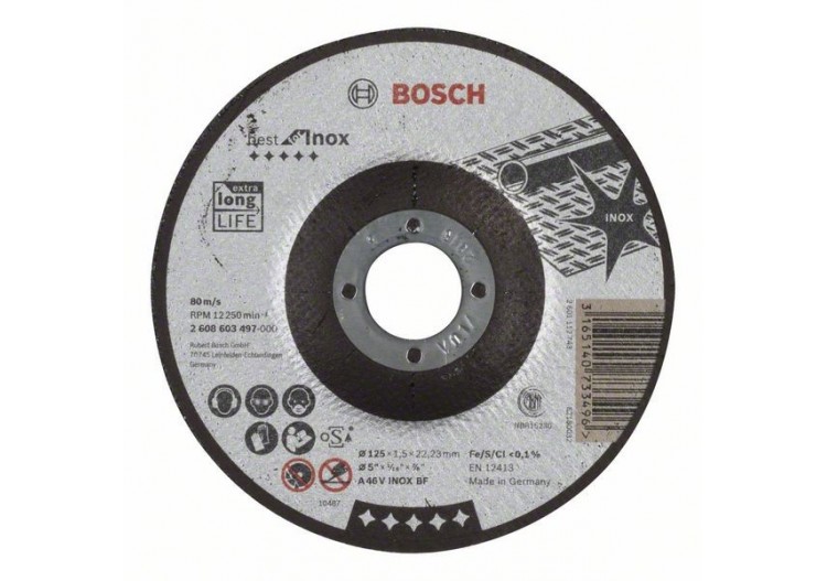 1 disque à tronçonner pour l'Inox Best for moyeu déporté 125x1,5mm - 2608603497 - Bosch