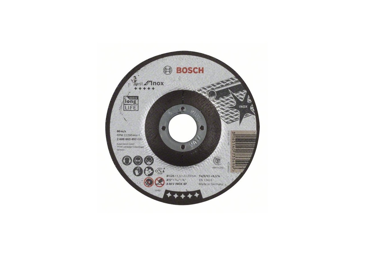 1 disque à tronçonner pour l'Inox Best for moyeu déporté 125x1,5mm - 2608603497 - Bosch