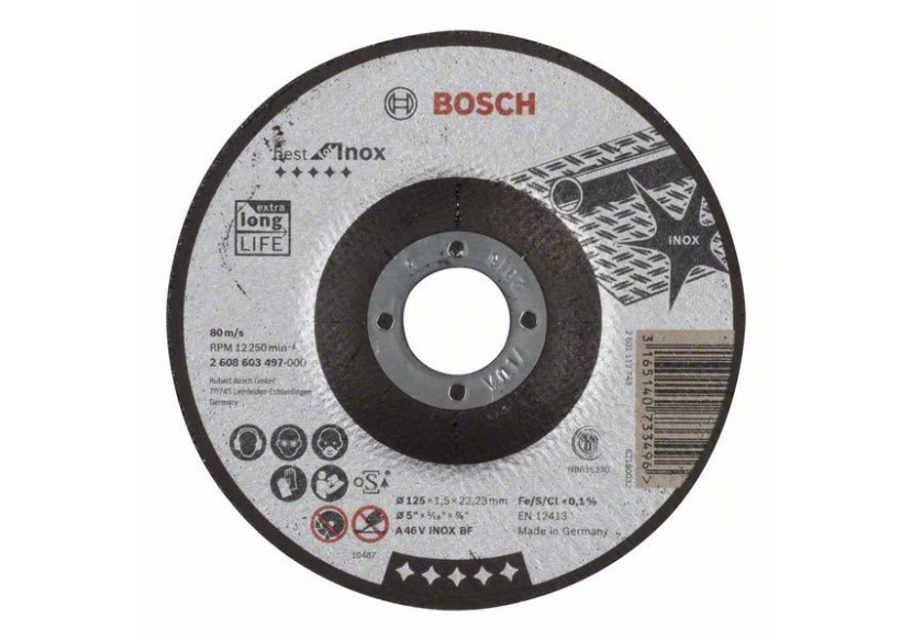 1 disque à tronçonner pour l'Inox Best for moyeu déporté 125x1,5mm - 2608603497 - Bosch