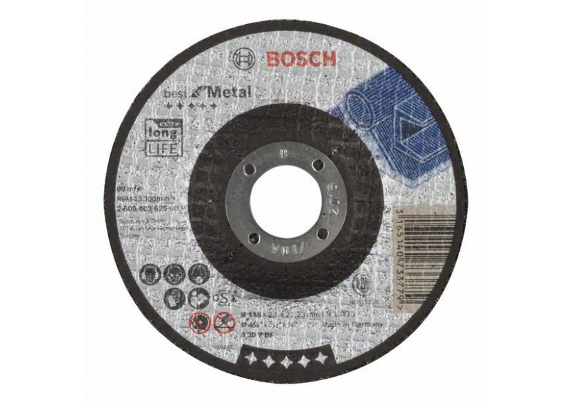 1 disque à tronçonner pour le Métal Best for moyeu déporté 115x2,5mm - 2608603525 - Bosch