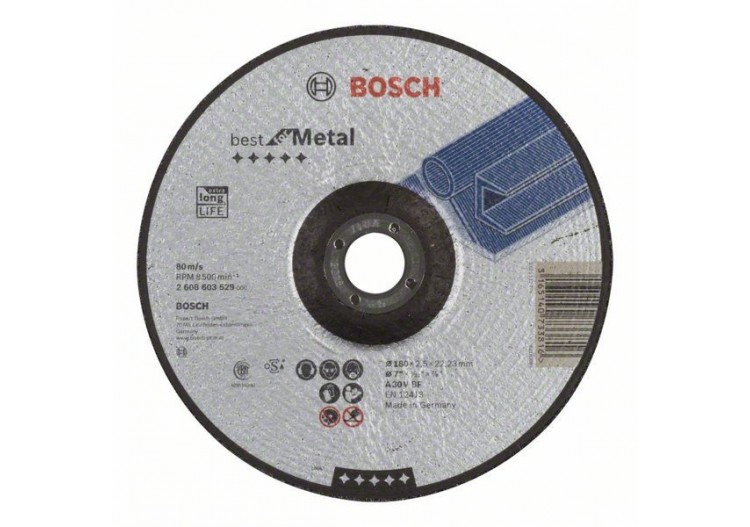 1 disque à tronçonner pour le Métal Best for moyeu déporté 180x2,5mm - 2608603529 - Bosch