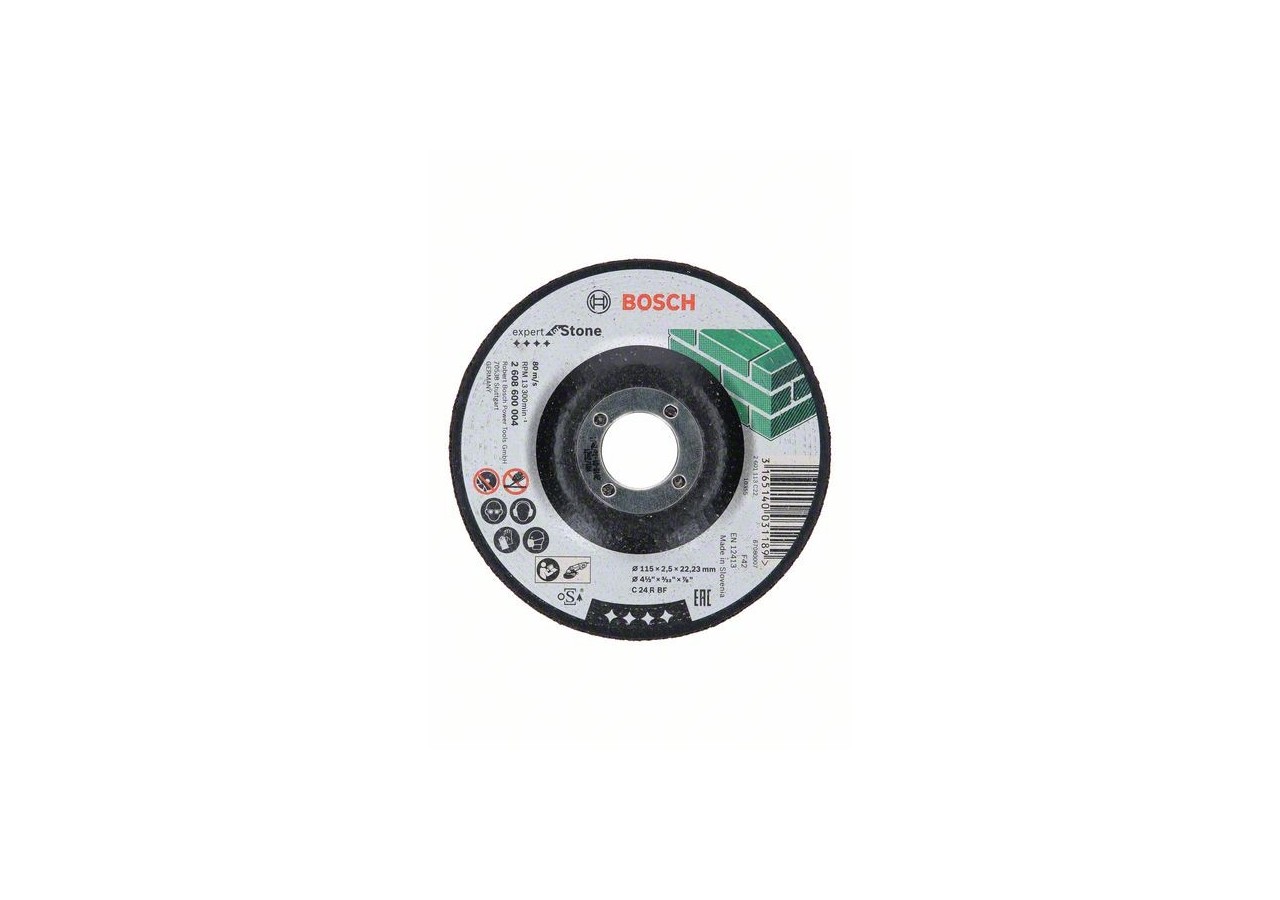 1 disque à tronçonner pour la Pierre Expert for moyeu déporté 115x2,5mm - 2608600004 - Bosch