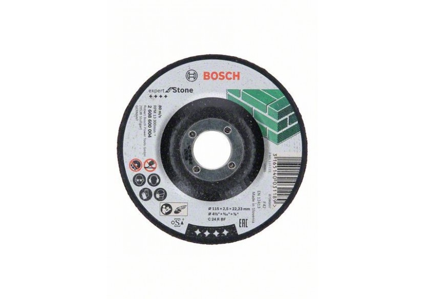 1 disque à tronçonner pour la Pierre Expert for moyeu déporté 115x2,5mm - 2608600004 - Bosch 1 disque à tronçonner pour la Pierre Expert for moyeu déporté 115x2,5mm - 2608600004 - Bosch