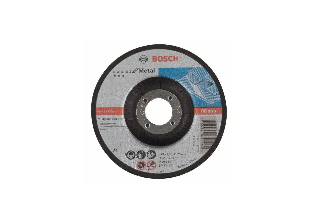 1 disque à tronçonner pour le Métal Standard for moyeu déporté 115x2,5mm - 2608603159 - Bosch