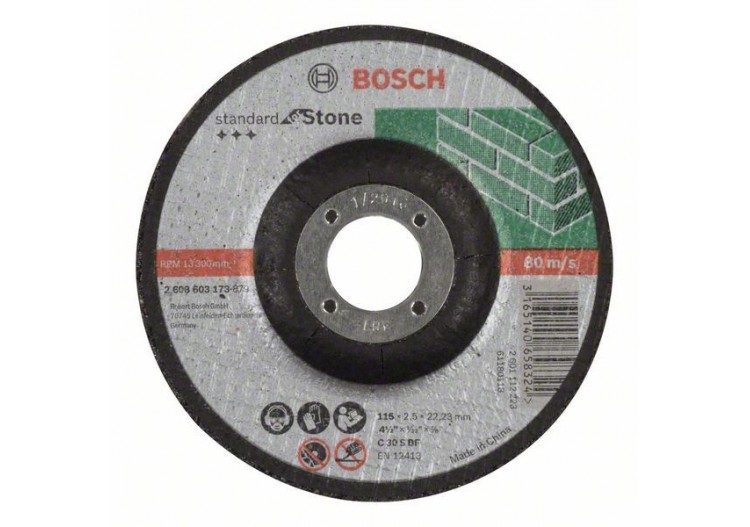 1 disque à tronçonner pour la Pierre Standard for moyeu déporté 115x2,5mm - 2608603173 - Bosch
