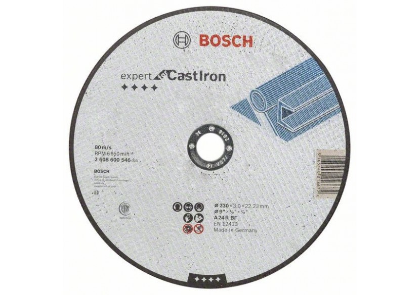 Disque à tronçonner à moyeu plat Expert for Cast Iron AS 24 R, 230 mm, 3,0 mm Moyeu plat - 2608600546 - Bosch