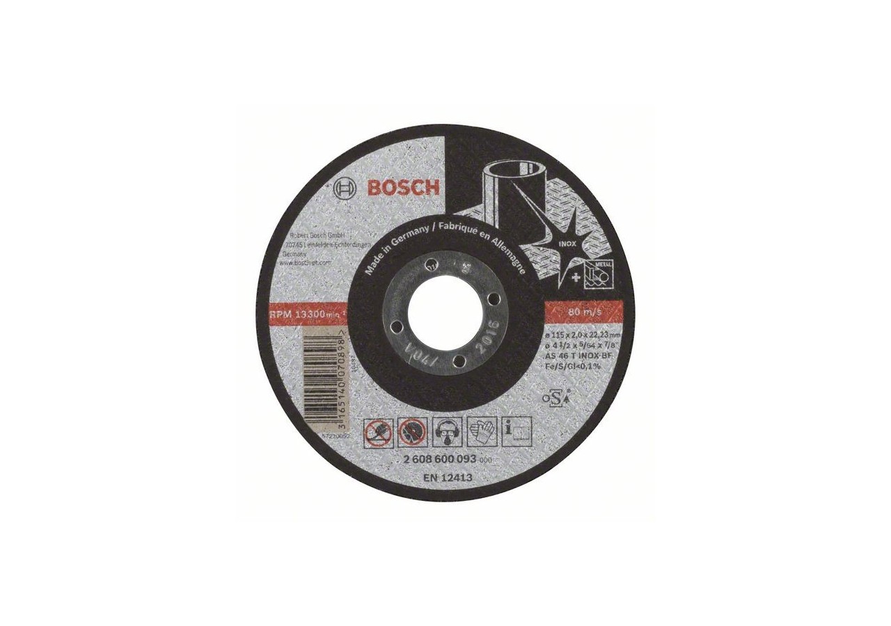 1 disque à tronçonner pour l'Inox Expert for moyeu plat 115x2mm - 2608600093 - Bosch