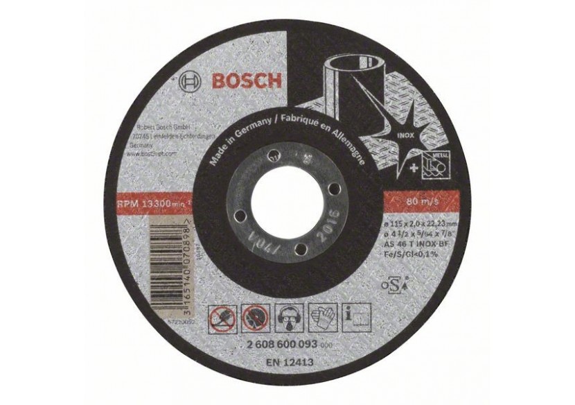 1 disque à tronçonner pour l'Inox Expert for moyeu plat 115x2mm - 2608600093 - Bosch