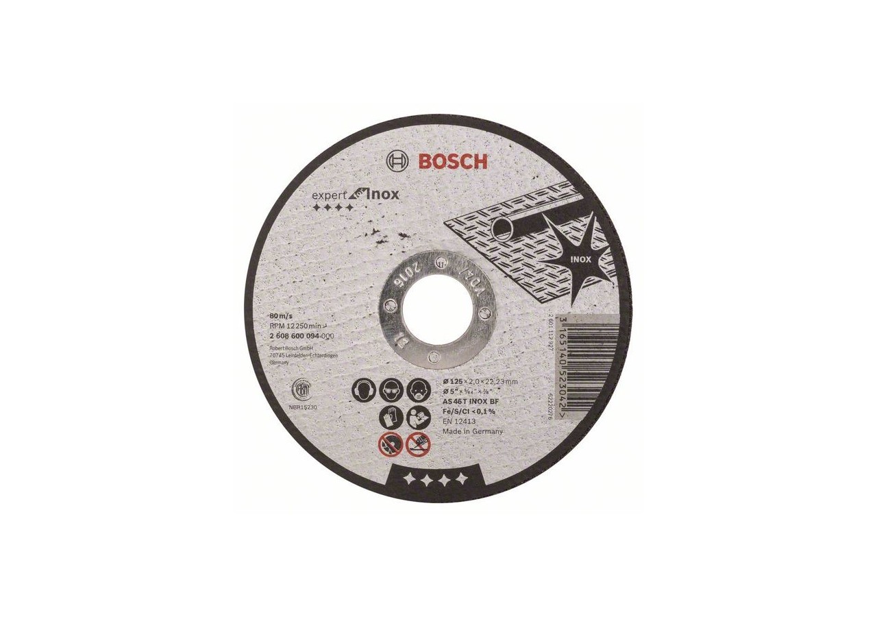 1 disque à tronçonner pour l'Inox Expert for moyeu plat 125x2mm - 2608600094 - Bosch
