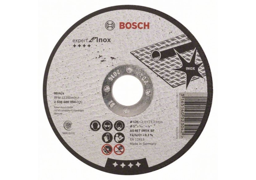 1 disque à tronçonner pour l'Inox Expert for moyeu plat 125x2mm - 2608600094 - Bosch 1 disque à tronçonner pour l'Inox Expert for moyeu plat 125x2mm - 2608600094 - Bosch