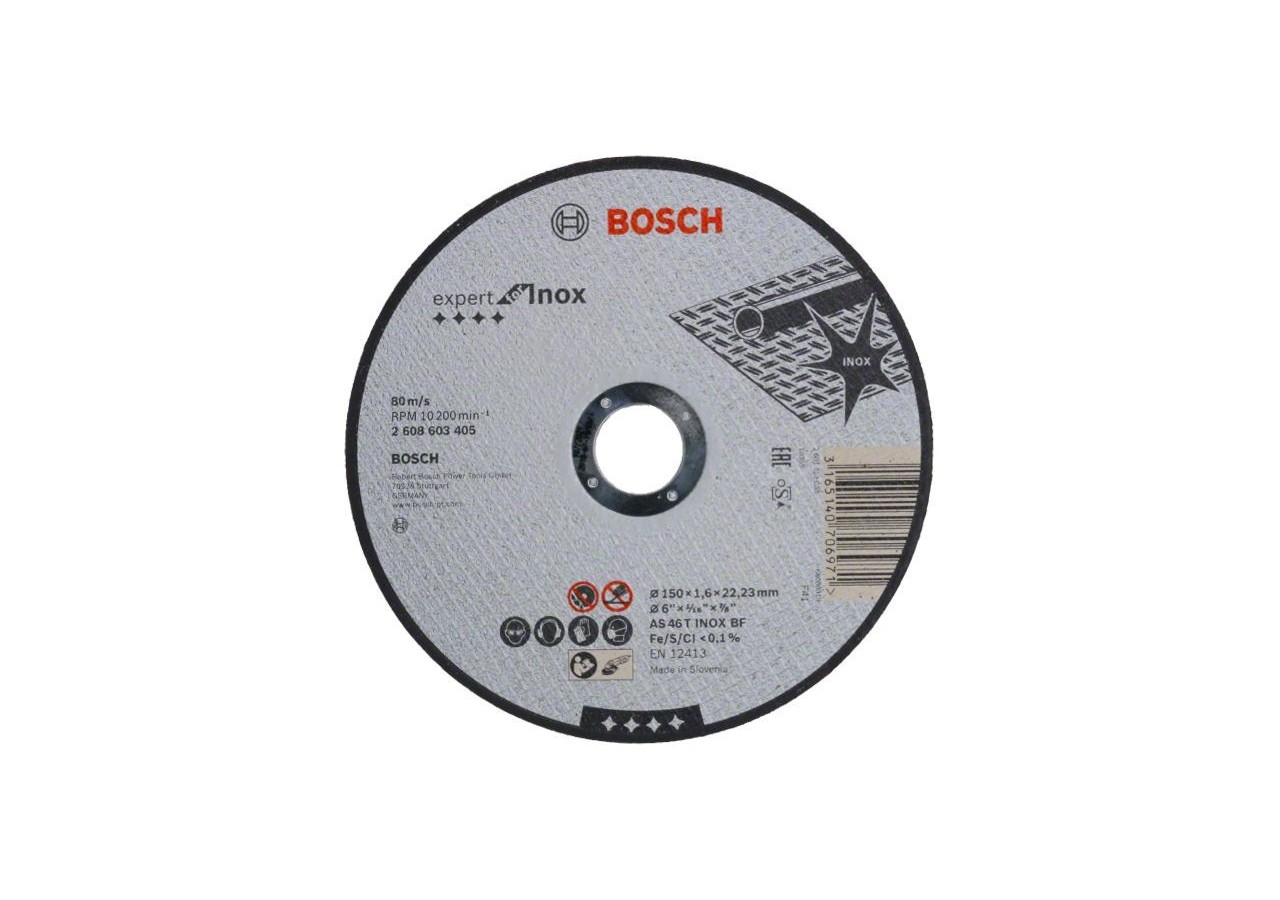 1 disque à tronçonner pour l'Inox Expert for moyeu plat 150x1,6mm - 2608603405 - Bosch