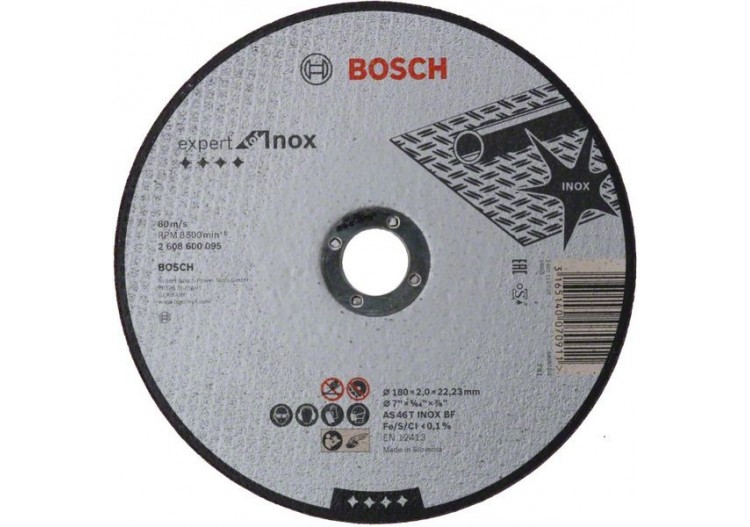 1 disque à tronçonner pour l'Inox Expert for moyeu plat 180x2mm - 2608600095 - Bosch