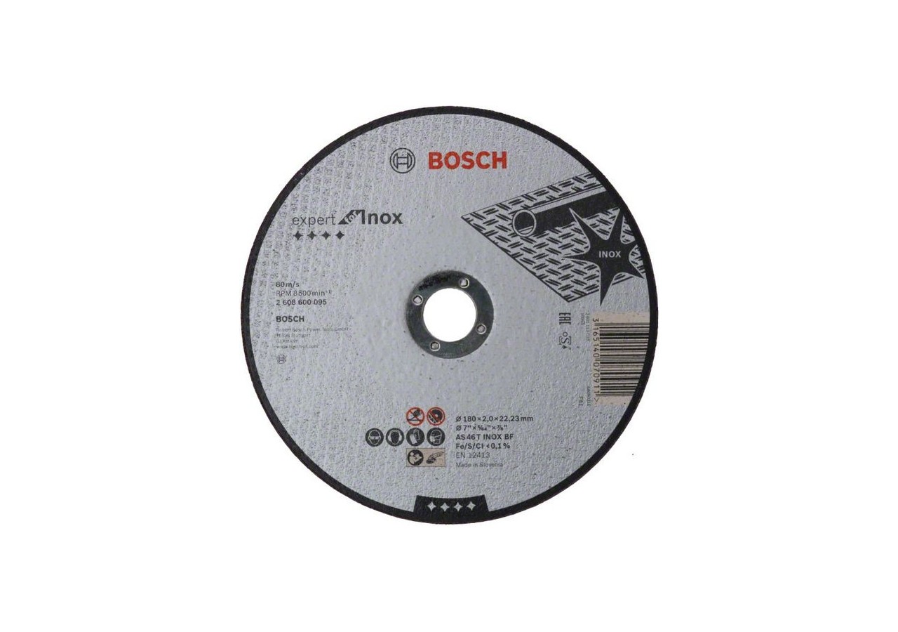1 disque à tronçonner pour l'Inox Expert for moyeu plat 180x2mm - 2608600095 - Bosch