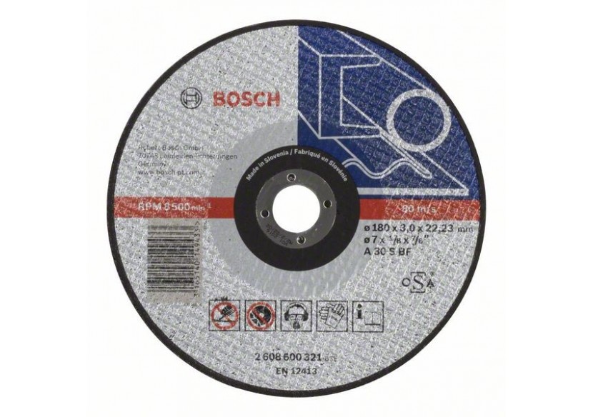 Disque à tronçonner à moyeu plat Expert for Metal A 30 S BF, 180 mm, 3,0 mm Moyeu plat - 2608600321 - Bosch Disque à tronçonner à moyeu plat Expert for Metal A 30 S BF, 180 mm, 3,0 mm Moyeu plat - 2608600321 - Bosch