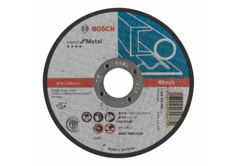 Disque à tronçonner à moyeu plat Expert for Metal AS 30 S BF, 115 mm, 3,0 mm Moyeu plat - 2608603395 - Bosch Disque à tronçonner à moyeu plat Expert for Metal AS 30 S BF, 115 mm, 3,0 mm Moyeu plat - 2608603395 - Bosch