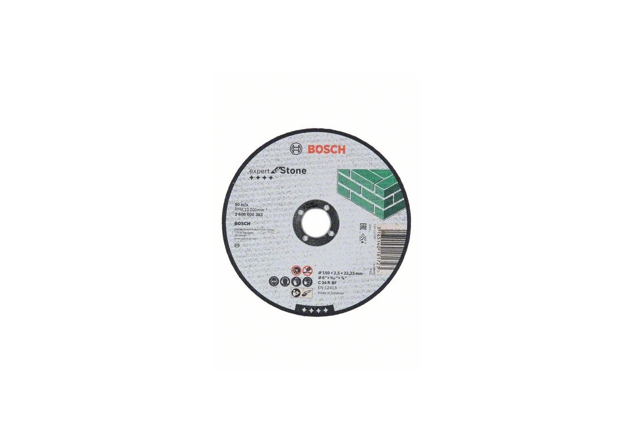 Disque à tronçonner à moyeu plat Expert for Stone C 24 R BF, 150 mm, 2,5 mm Moyeu plat - 2608600383 - Bosch