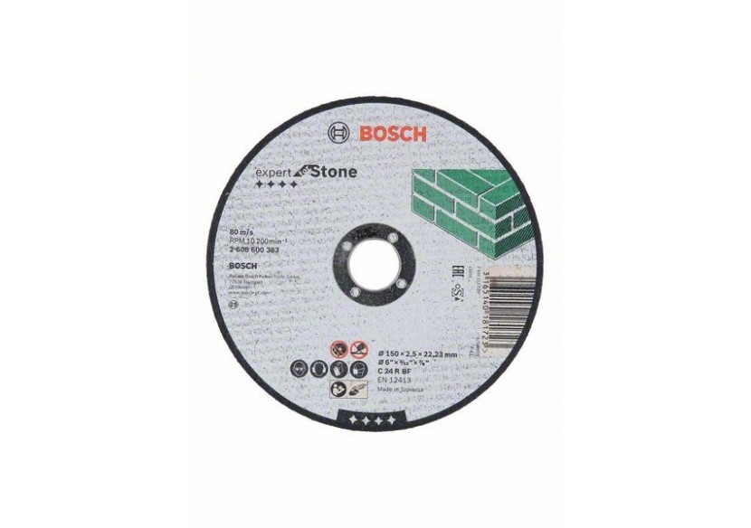 Disque à tronçonner à moyeu plat Expert for Stone C 24 R BF, 150 mm, 2,5 mm Moyeu plat - 2608600383 - Bosch