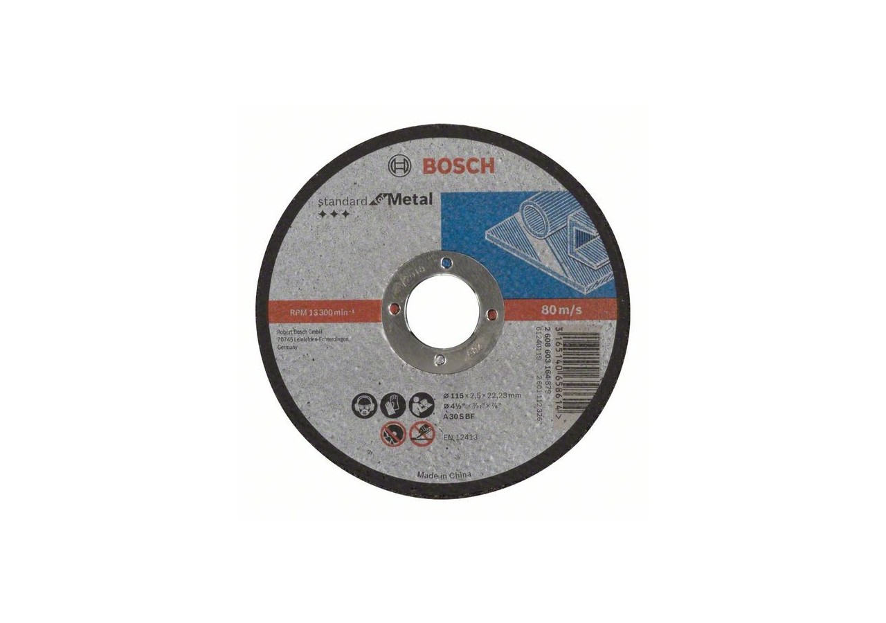 1 disque à tronçonner pour le Métal Standard for moyeu plat 115x2,5mm - 2608603164 - Bosch
